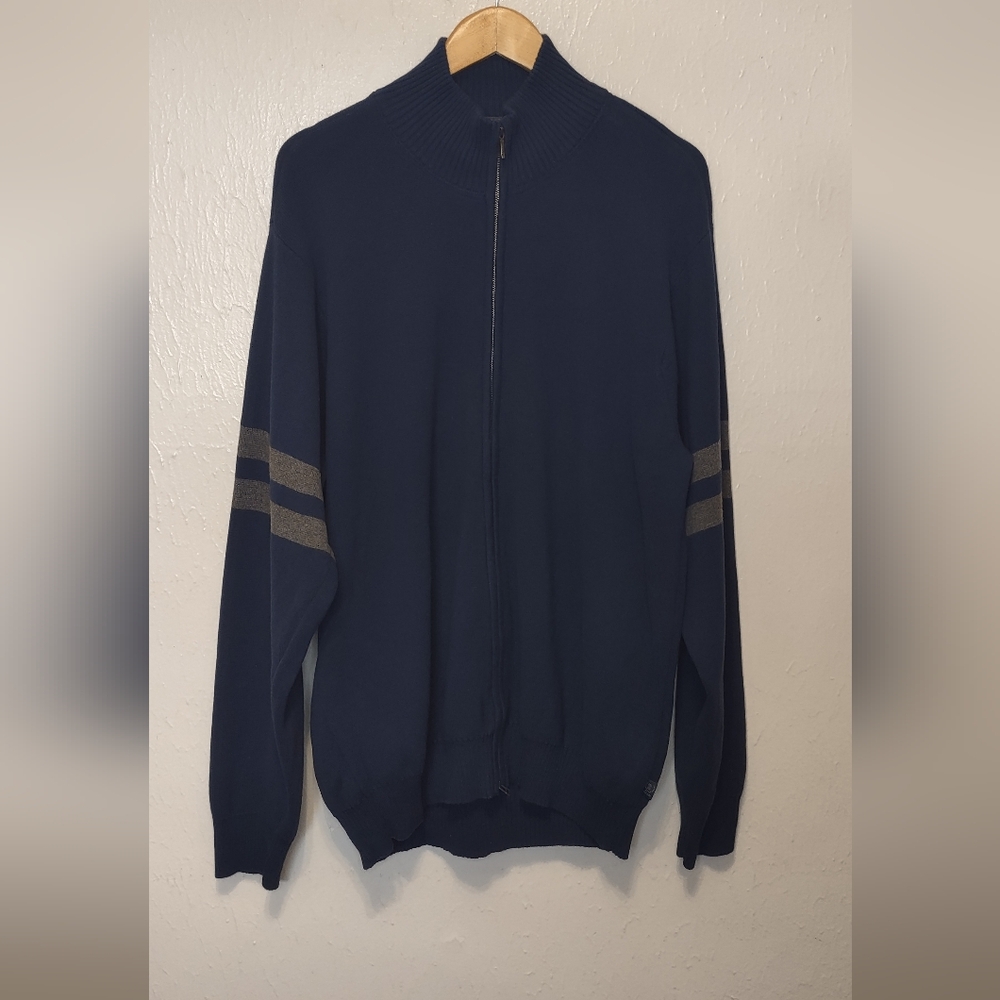 Izod Navy Blue Full-Zip Sweater Men's‎ Size XL